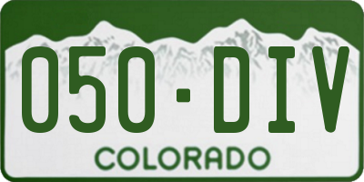 CO license plate 050DIV