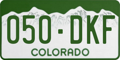 CO license plate 050DKF