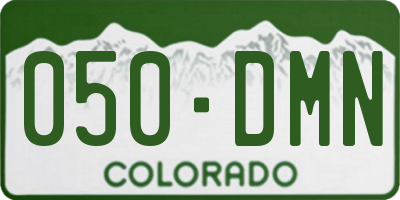 CO license plate 050DMN