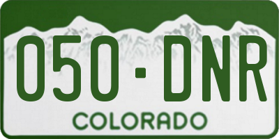 CO license plate 050DNR