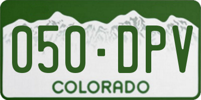CO license plate 050DPV