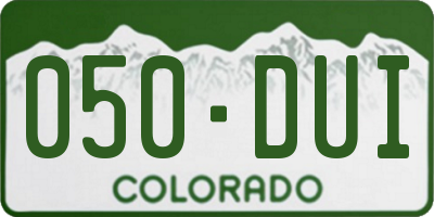 CO license plate 050DUI