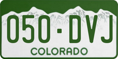 CO license plate 050DVJ