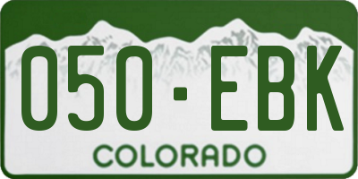 CO license plate 050EBK