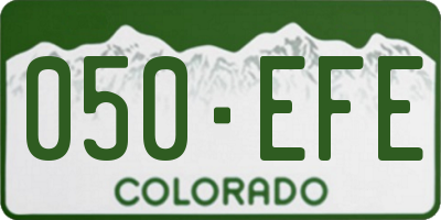 CO license plate 050EFE
