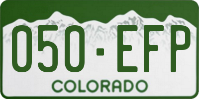 CO license plate 050EFP