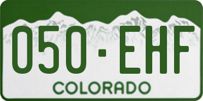 CO license plate 050EHF