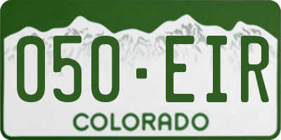 CO license plate 050EIR