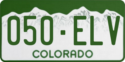 CO license plate 050ELV
