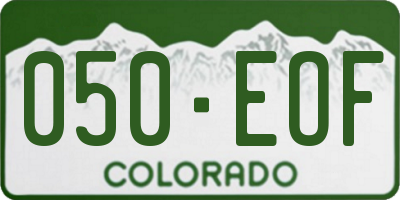 CO license plate 050EOF