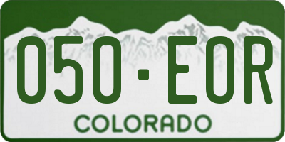 CO license plate 050EOR