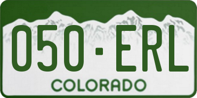 CO license plate 050ERL
