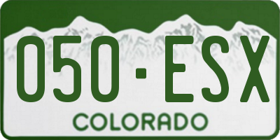 CO license plate 050ESX