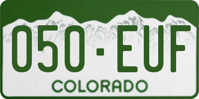 CO license plate 050EUF