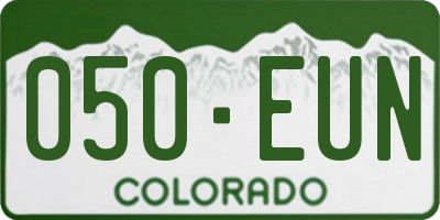 CO license plate 050EUN