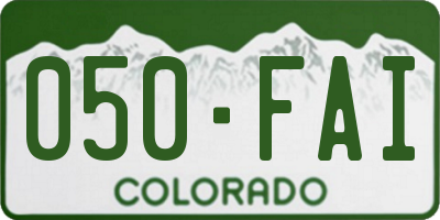 CO license plate 050FAI