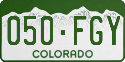 CO license plate 050FGY