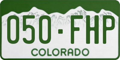 CO license plate 050FHP