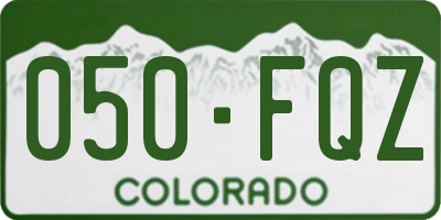 CO license plate 050FQZ