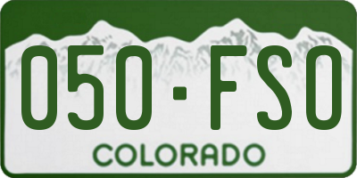 CO license plate 050FSO