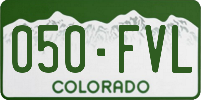 CO license plate 050FVL