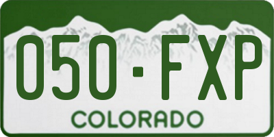 CO license plate 050FXP