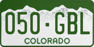 CO license plate 050GBL