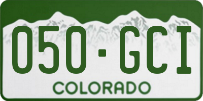 CO license plate 050GCI