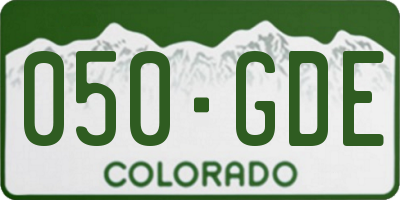 CO license plate 050GDE
