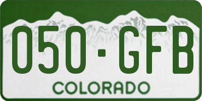 CO license plate 050GFB