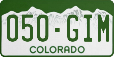 CO license plate 050GIM