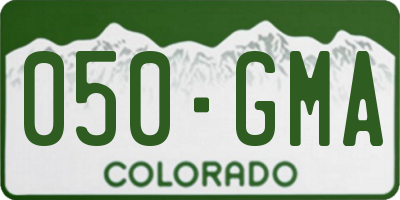 CO license plate 050GMA