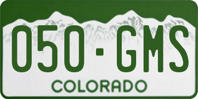 CO license plate 050GMS