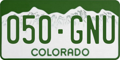 CO license plate 050GNU
