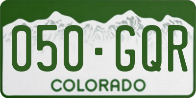 CO license plate 050GQR