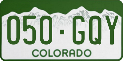 CO license plate 050GQY