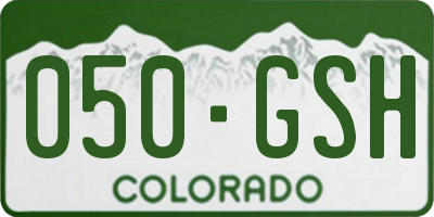 CO license plate 050GSH