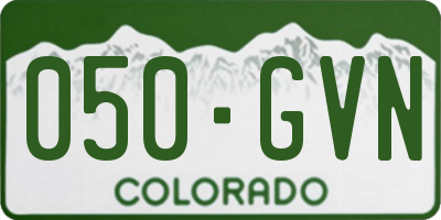 CO license plate 050GVN