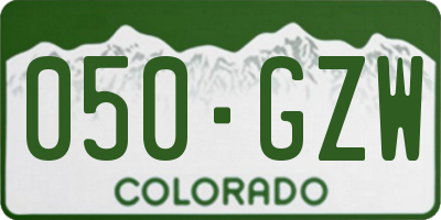 CO license plate 050GZW