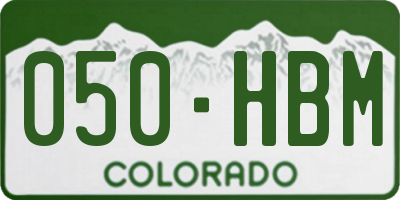 CO license plate 050HBM
