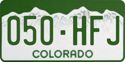 CO license plate 050HFJ
