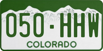CO license plate 050HHW