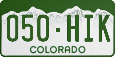 CO license plate 050HIK