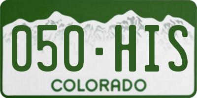 CO license plate 050HIS