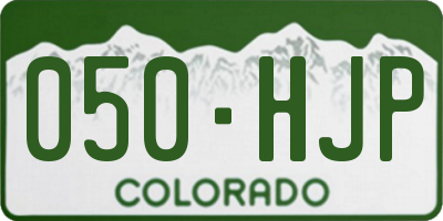 CO license plate 050HJP