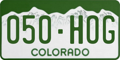 CO license plate 050HOG