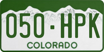CO license plate 050HPK