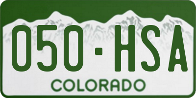 CO license plate 050HSA