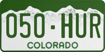 CO license plate 050HUR