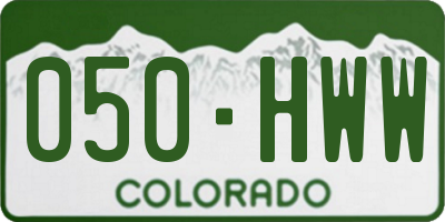 CO license plate 050HWW